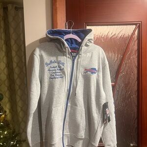 Buffalo Gray Zip-Up Hoodie